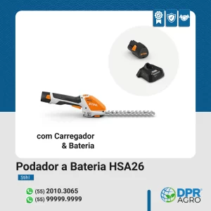 Podador de Arbustos HSA26 + Caregador + Bateria